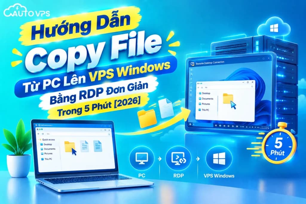 2+ Cách Copy File Từ PC Lên VPS Windows Bằng RDP